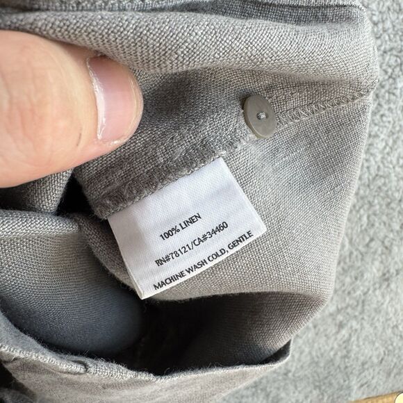 Eileen Fisher Pants Women S Grey Linen Wide Leg Casual Summer Casual - Picture 10 of 11